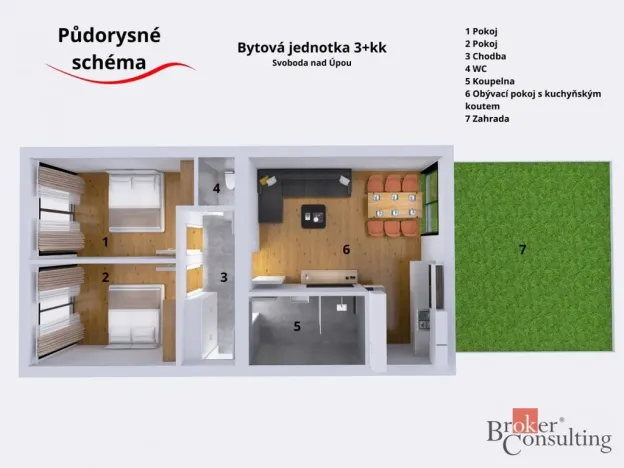 Prodej bytu 3+kk, Svoboda nad Úpou, Maršovská, 72 m2