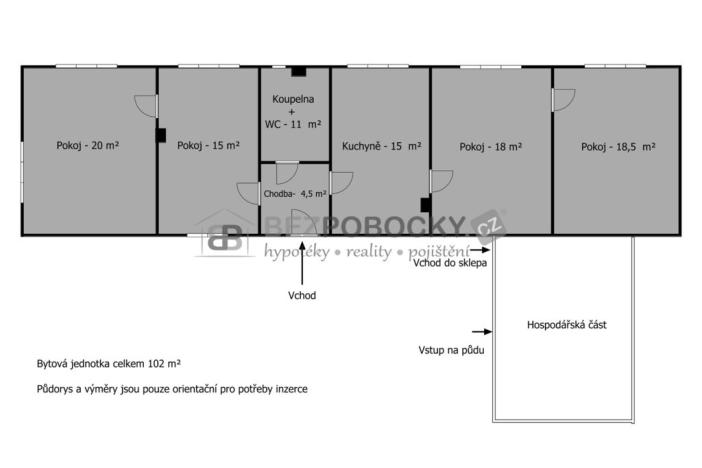 Prodej rodinného domu, Dobronín, Štocká, 102 m2