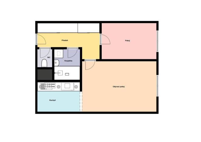 Pronájem bytu 2+kk, Praha - Kobylisy, Hrubého, 43 m2