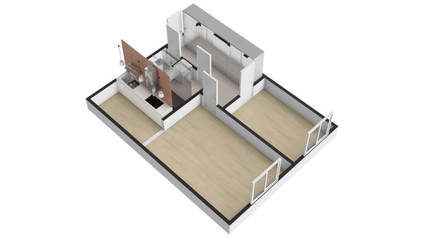 Pronájem bytu 2+kk, Praha - Kobylisy, Hrubého, 43 m2