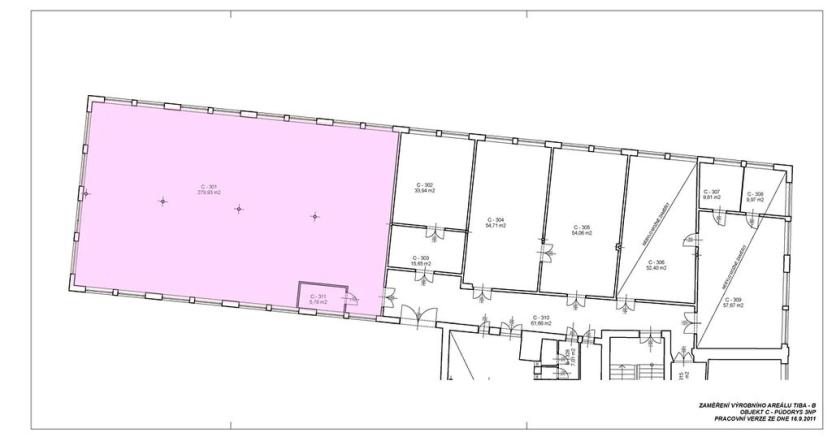Pronájem výrobních prostor, Třebíč, V. Nezvala, 268 m2