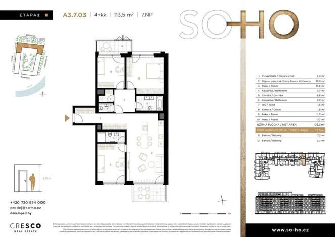 Prodej bytu 4+kk, Praha - Holešovice, Dělnická, 114 m2