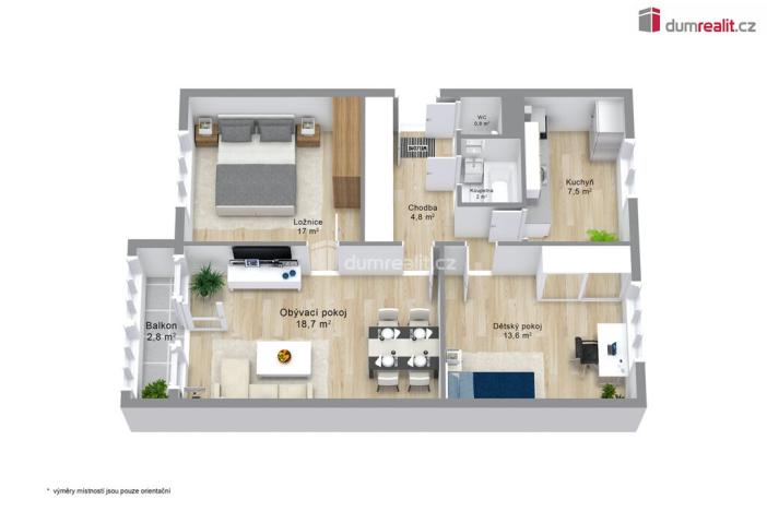 Prodej bytu 3+1, Ostrov, Kollárova, 70 m2