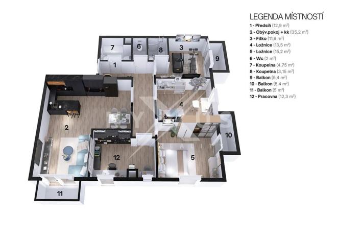 Prodej bytu 5+kk, Tuchoměřice, V Kněžívce, 120 m2