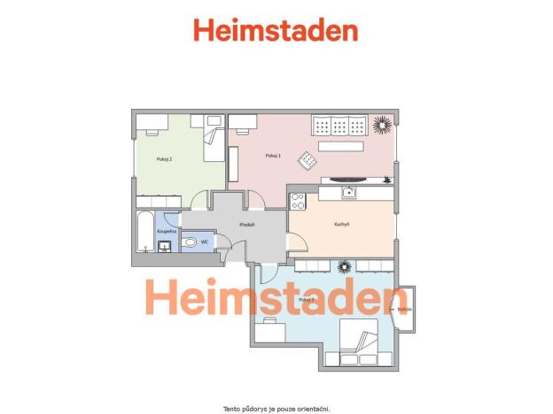 Pronájem bytu 3+1, Orlová - Poruba, Dělící, 61 m2