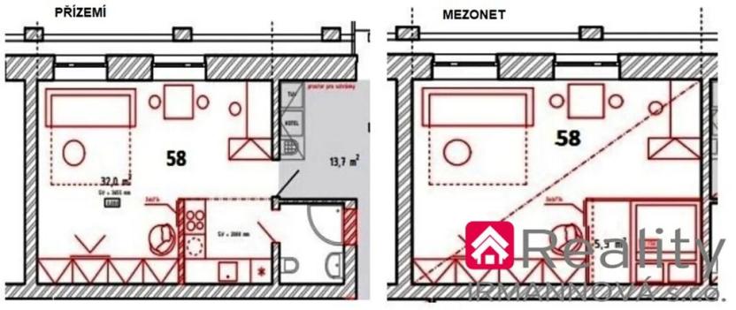 Prodej bytu 1+kk, Pohořelice, Znojemská, 36 m2