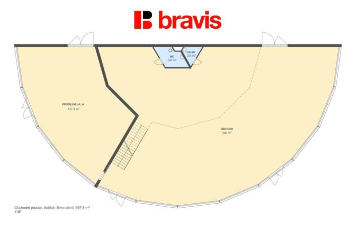 Prodej obchodního prostoru, Brno, Koliště, 600 m2