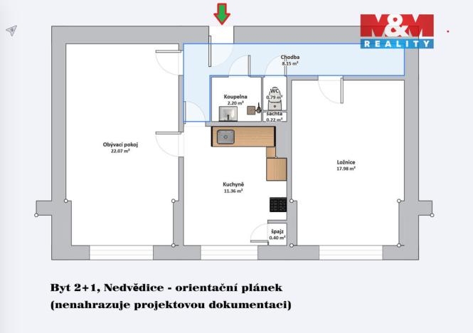 Prodej bytu 2+1, Nedvědice, 63 m2