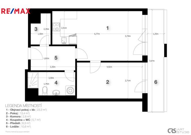 Prodej bytu 2+kk, Praha - Hloubětín, Poděbradská, 56 m2