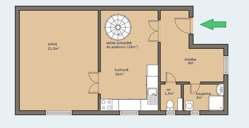 Pronájem bytu 3+kk, Kralupy nad Vltavou, Palackého nám., 75 m2