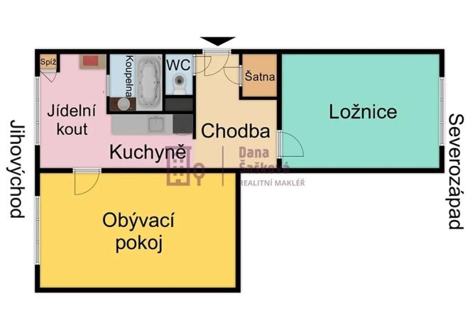 Pronájem bytu 2+1, Jindřichův Hradec, sídliště Vajgar, 62 m2