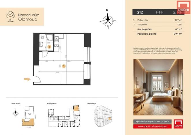Prodej bytu 1+kk, Olomouc, 8. května, 37 m2