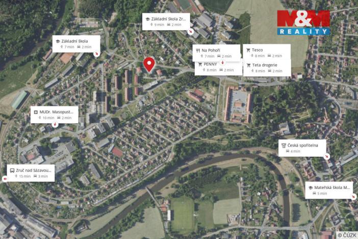 Pronájem bytu 2+1, Zruč nad Sázavou, Slunný vrch, 46 m2