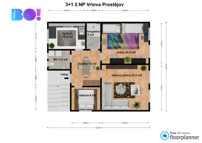 Prodej bytu 4+1, Prostějov, Vrlova, 111 m2