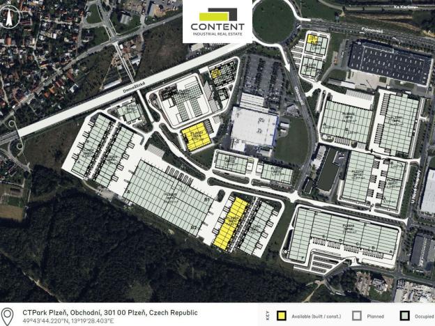 Pronájem skladu, Plzeň - Skvrňany, Podnikatelská, 5119 m2