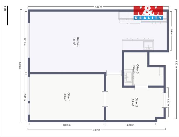 Pronájem bytu 2+kk, Praha, Nuselská, 42 m2