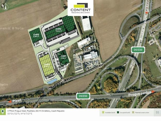 Pronájem skladu, Chrášťany, Plzeňská, 8794 m2