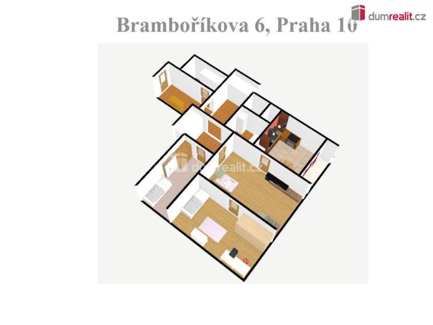 Pronájem bytu 3+1, Praha - Záběhlice, Bramboříková, 72 m2