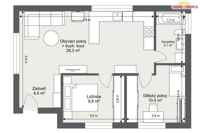 Prodej rodinného domu, Káraný, B. Němcové, 58 m2