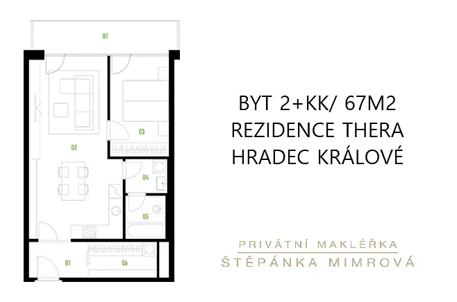 Pronájem bytu 2+kk, Hradec Králové, Pálenecká, 67 m2