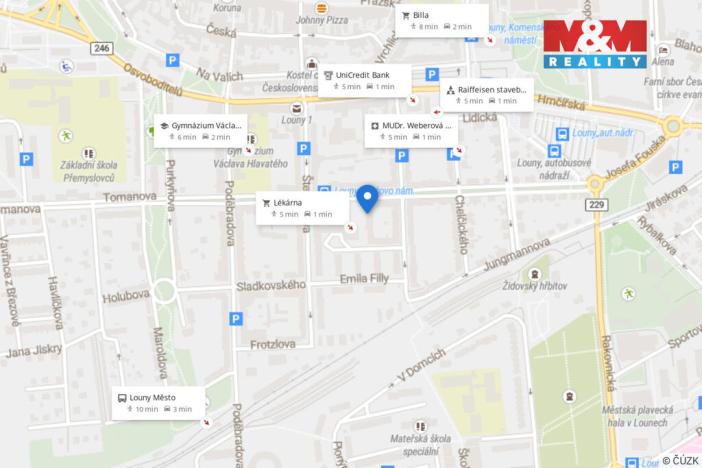 Pronájem bytu 2+kk, Louny, Tyršovo nám., 52 m2