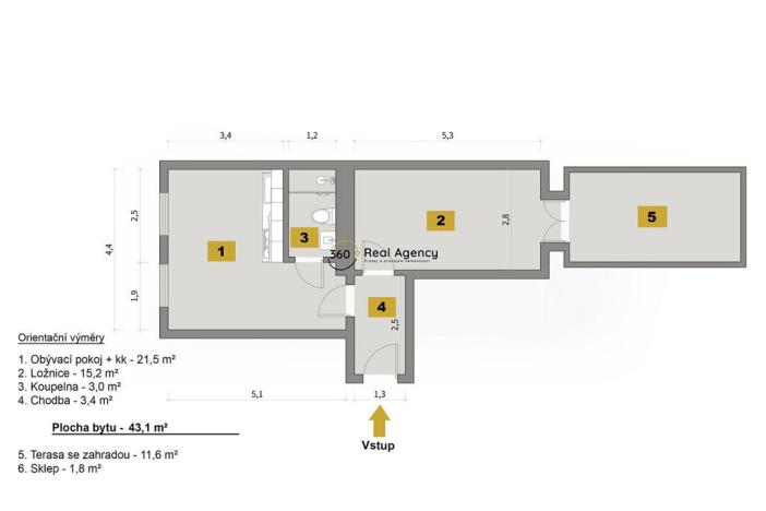 Prodej bytu 2+kk, Praha - Vršovice, Černomořská, 43 m2