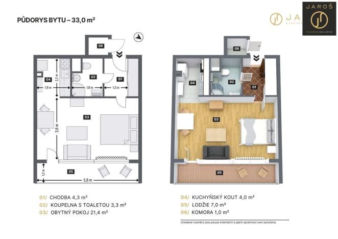 Prodej bytu 1+kk, Praha - Prosek, Lovosická, 33 m2