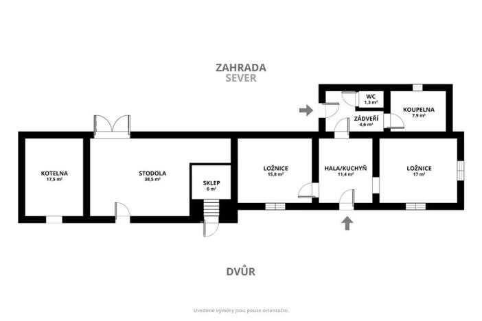 Prodej rodinného domu, Bašť, Předbojská, 58 m2
