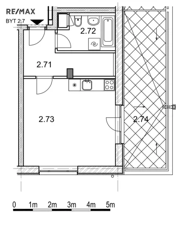 Pronájem bytu 1+kk, Kladno, Jaroslava Holečka, 34 m2