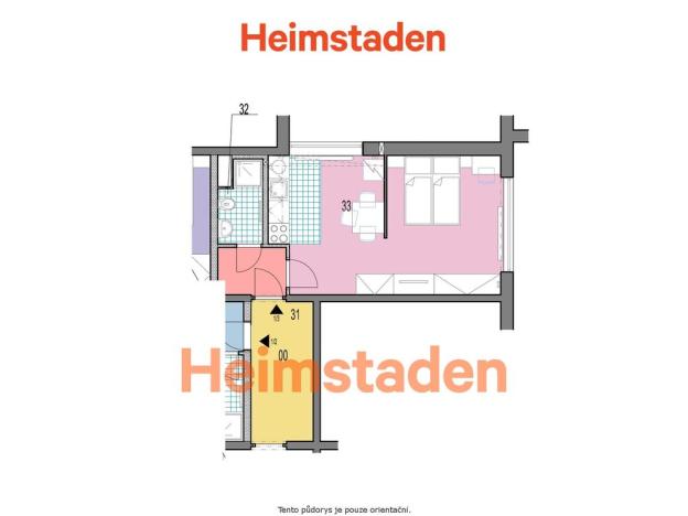 Pronájem bytu 1+kk, Karviná - Nové Město, Řecká, 28 m2