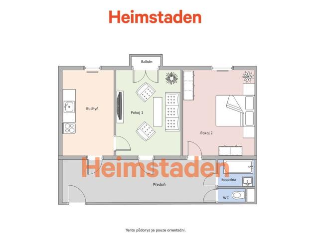 Pronájem bytu 2+1, Ostrava - Poruba, Matěje Kopeckého, 54 m2