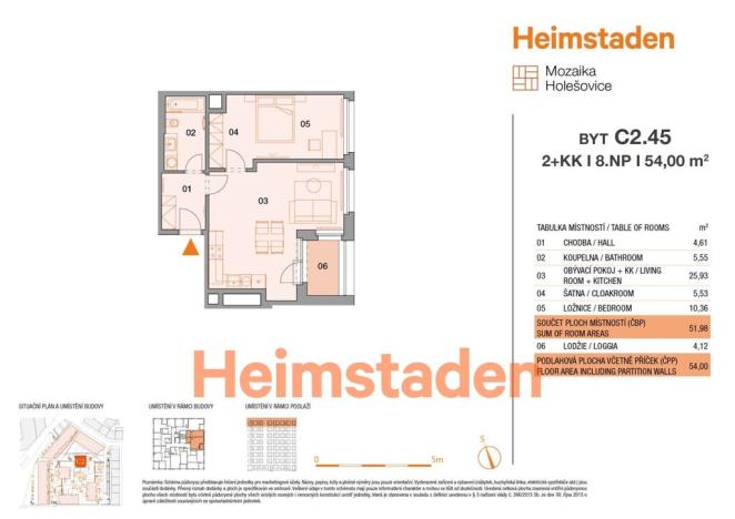 Pronájem bytu 2+kk, Praha - Holešovice, U Pergamenky, 54 m2