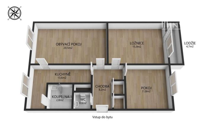 Prodej bytu 3+1, Uherské Hradiště - Jarošov, 73 m2