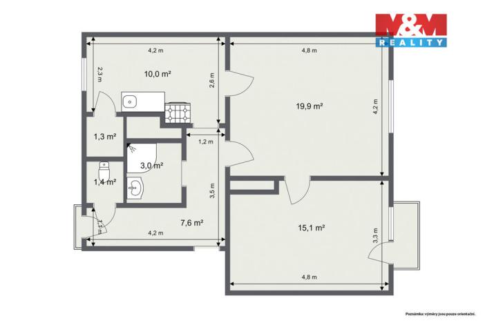 Prodej bytu 2+1, Ostrov, Jungmannova, 56 m2