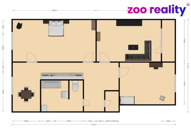 Prodej bytu 3+1, Jirkov, Krušnohorská, 78 m2