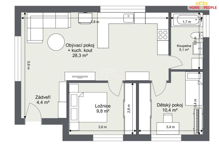Prodej chaty, Káraný, B. Němcové, 58 m2