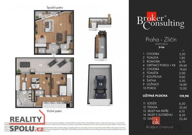 Prodej bytu 3+kk, Praha - Zličín, Tulešická, 120 m2