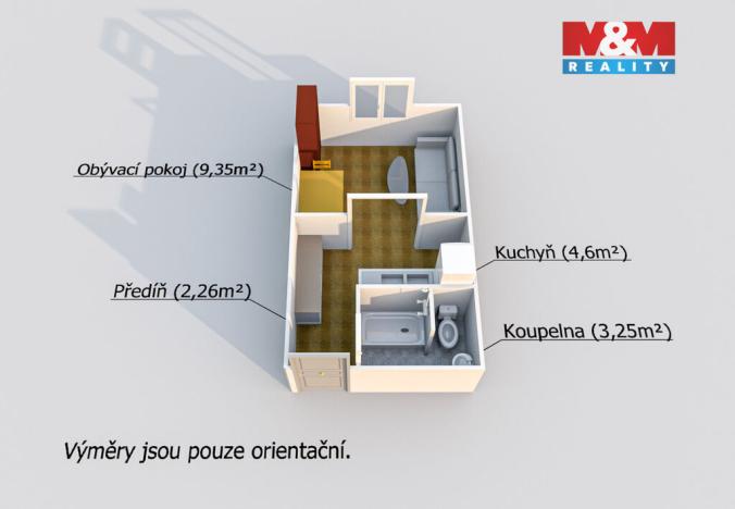 Prodej bytu 1+kk, Aš, Karlova, 21 m2