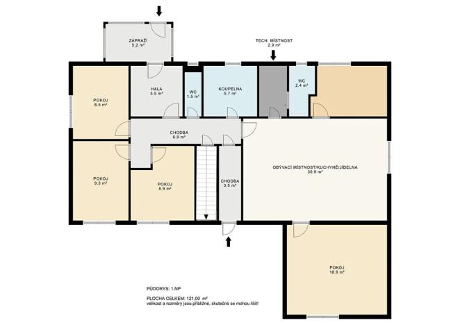 Prodej rodinného domu, Nasavrky, 121 m2