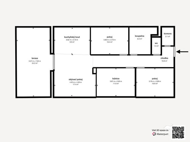 Prodej bytu 4+kk, Vochov, 81 m2