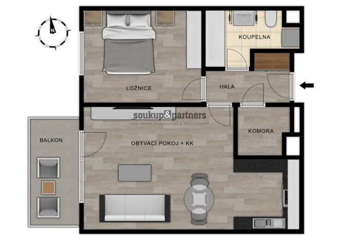 Prodej bytu 2+kk, Praha, Návarovská, 61 m2
