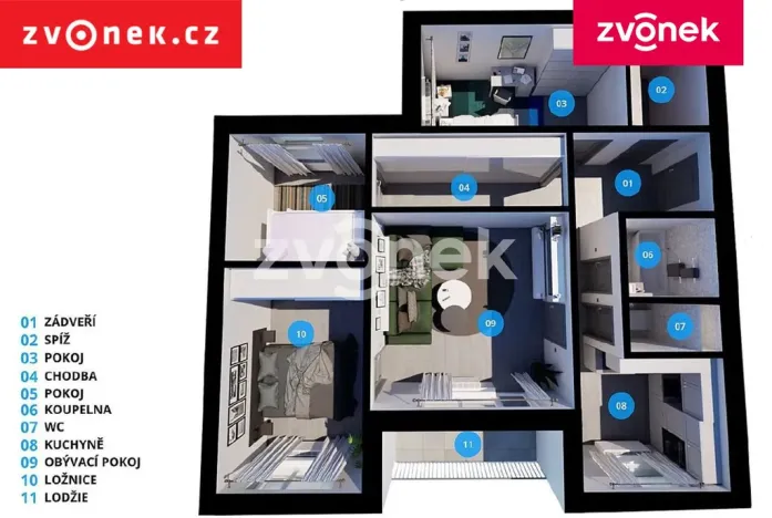 Prodej bytu 4+1, Zlín, Okružní, 77 m2