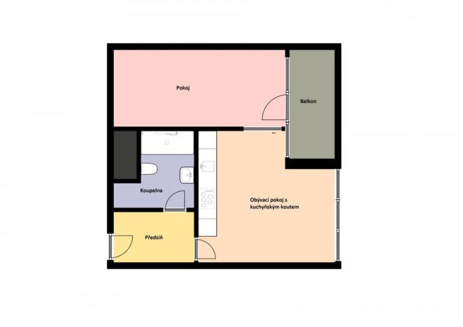 Pronájem bytu 2+kk, Praha - Karlín, Breitfeldova, 46 m2