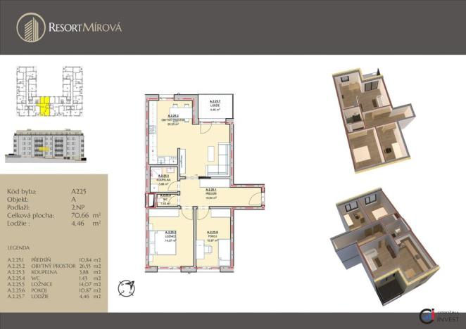 Prodej bytu 3+kk, Rychnov nad Kněžnou, Mírová, 71 m2