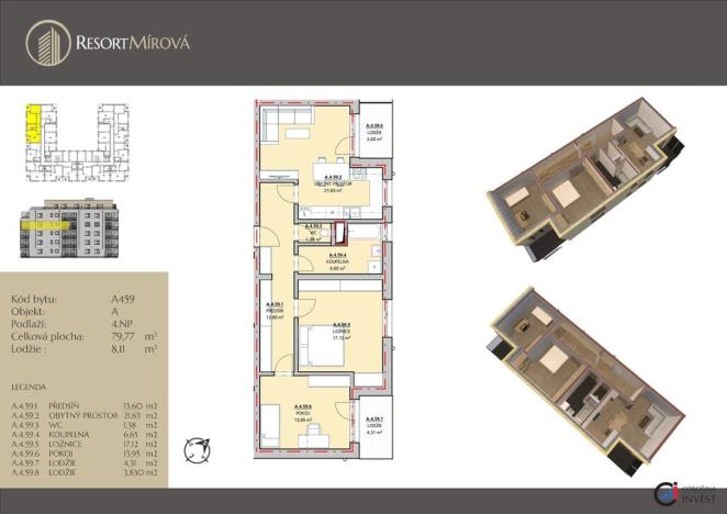 Prodej bytu 3+kk, Rychnov nad Kněžnou, Mírová, 80 m2