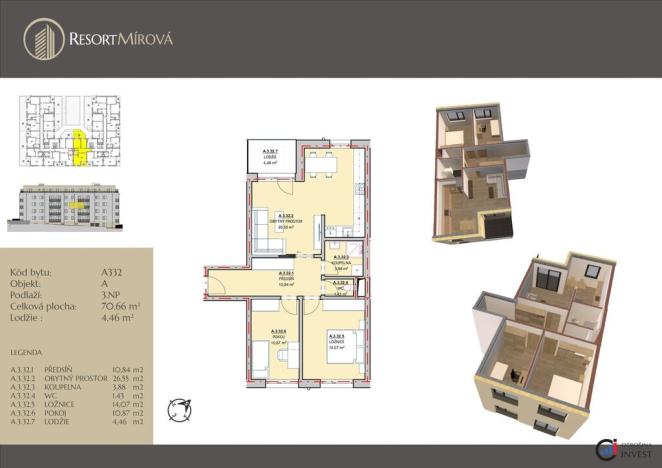 Prodej bytu 3+kk, Rychnov nad Kněžnou, Mírová, 71 m2
