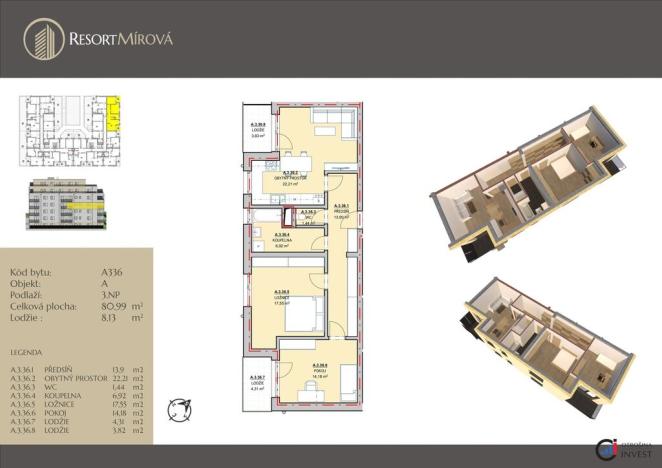 Prodej bytu 3+kk, Rychnov nad Kněžnou, Mírová, 81 m2