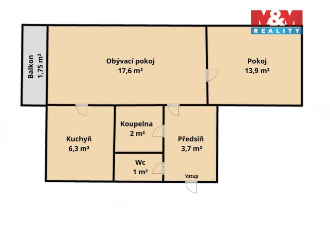 Prodej bytu 2+1, Žatec, Podměstí, 53 m2