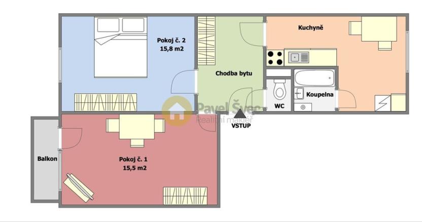 Pronájem bytu 2+1, Strakonice - Strakonice II, Bezděkovská, 60 m2