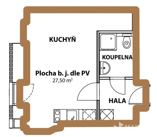 Pronájem bytu 1+kk, Praha - Libeň, U skládky, 28 m2